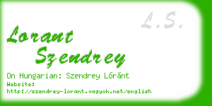 lorant szendrey business card