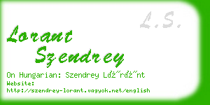 lorant szendrey business card